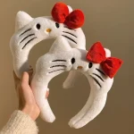 Kawaii Sanrio Hello Kitty bandeau en peluche mignon Anime KT chat arc en peluche bandeau coiffure cheveux accessoires filles chapeaux cadeau