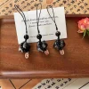 Argent obsidienne chat chanceux chat tresse corde pendentif tissage corde pierre sac breloques bonne Fortune Adorable voiture porte-clés téléphone pendentif Argent obsidienne chat chanceux chat tresse corde pendentif tissage corde pierre sac breloques bonne Fortune Adorable voiture porte-clés téléphone pendentif