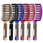 Brosse à cheveux en nylon pour femmes, poignées de peigne, poils de pêche, support de massage, coiffure bouclée, outils de coiffure de salon