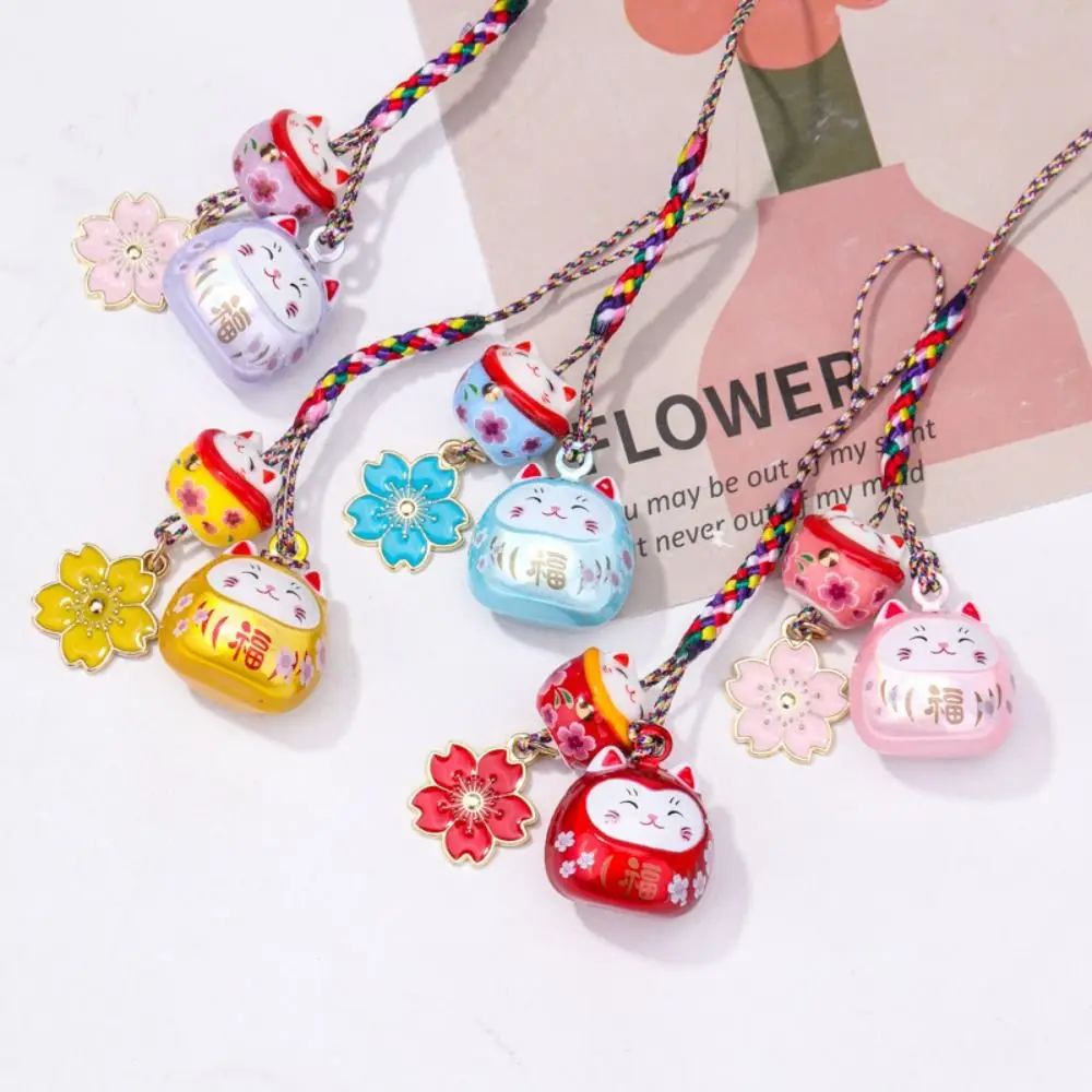 porte clés maneki neko mignon, ornement en fleur de cerisier, pendentif chat porte bonheur, décoration de sac à dos, breloques, sangle de téléphone pour filles porte clés maneki neko mignon, ornement en fleur de cerisier, pendentif chat porte bonheur, décoration de sac à dos, breloques, sangle de téléphone pour filles