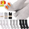 Chaussettes Tabi à orteils fendus pour femmes et hommes, 6 pièces, chaussettes de sport en Fiber sudée à deux doigts, déodorantes noires, longues et respirantes