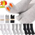Chaussettes Tabi à orteils fendus pour femmes et hommes, 6 pièces, chaussettes de sport en Fiber sudée à deux doigts, déodorantes noires, longues et respirantes Chaussettes Tabi à orteils fendus pour femmes et hommes, 6 pièces, chaussettes de sport en Fiber sudée à deux doigts, déodorantes noires, longues et respirantes