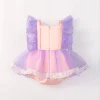 raiponce robe de princesse violette pour bébé fille, combinaison avec nœud, robes de mariée 1er anniversaire, vêtements pour enfants, costume de noël
