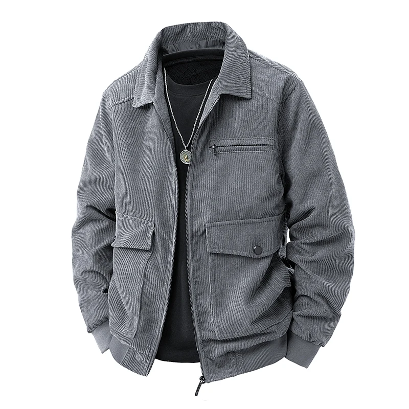 hommes hiver veste décontractée vêtements d'extérieur hommes veste en velours côtelé printemps col rabattu veste multi poches mode coréenne hommes hiver veste décontractée vêtements d'extérieur hommes veste en velours côtelé printemps col rabattu veste multi poches mode coréenne