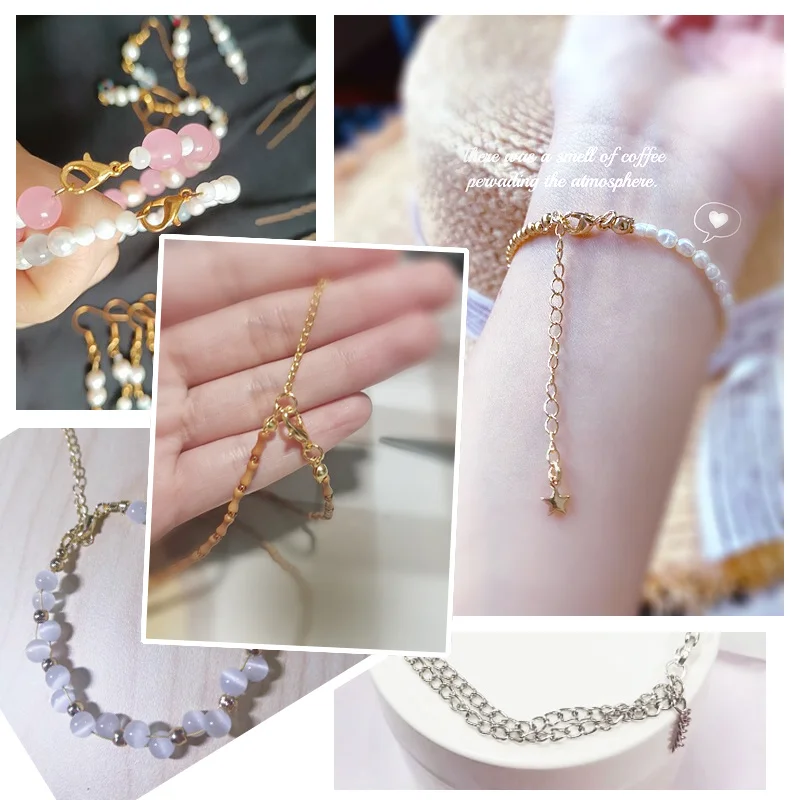 bijoux en alliage d'or kc 4 6 8mm, ensemble d'anneaux de saut ouverts, kit d'accessoires pour bricolage, bracelet, collier, chaîne, fabrication d'accessoires de connexion bijoux en alliage d'or kc 4 6 8mm, ensemble d'anneaux de saut ouverts, kit d'accessoires pour bricolage, bracelet, collier, chaîne, fabrication d'accessoires de connexion