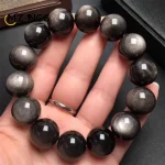 Bracelet en obsidienne en argent naturel, modèles pour hommes et femmes, Double yeux de chat, argent, obsidienne, or, amulette porte-bonheur, ficelle à main Bracelet en obsidienne en argent naturel, modèles pour hommes et femmes, Double yeux de chat, argent, obsidienne, or, amulette porte-bonheur, ficelle à main