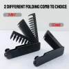 Peignes pliants de poche professionnels, peigne à tête d’huile à dents larges, peigne à barbe, barbier, tondeuse à cheveux, outil de coiffure de salon, 3 en 1 Peignes pliants de poche professionnels, peigne à tête d’huile à dents larges, peigne à barbe, barbier, tondeuse à cheveux, outil de coiffure de salon, 3 en 1