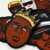 patchs brodés de bande de chanteur noir, badge commémoratif de chanteur de couronne, fer sur le sac à dos, patchs de décoration de bricolage, hip hop