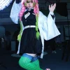 costume de cosplay anime kanroji mitsuri kimetsu no yaiba, ensemble complet de tueur de démons, perruque pour enfants et adultes, costume kimono, uniforme de fête pour femmes