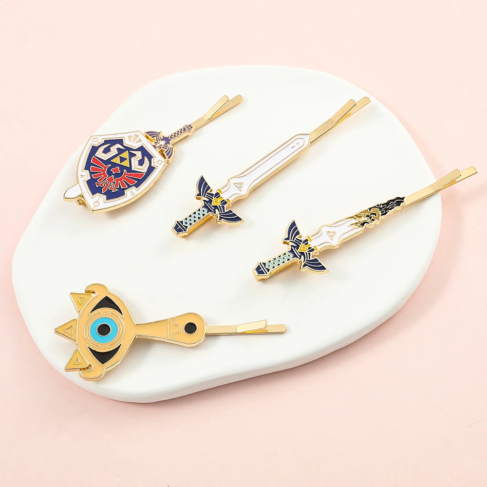 la légende des pinces à cheveux bouclier hylian sheikah maître épée barrettes dessin animé chapeaux accessoires de cheveux pour les fans cadeaux la légende des pinces à cheveux bouclier hylian sheikah maître épée barrettes dessin animé chapeaux accessoires de cheveux pour les fans cadeaux