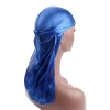 mode pré attaché soie durag élastique polyester turban hijab réglable pirate chapeau hommes femmes