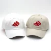 casquette en coton avec logo japonais akatsuki, chapeau de papa, logo de la famille uchiha brodé, casquette de baseball à rabat
