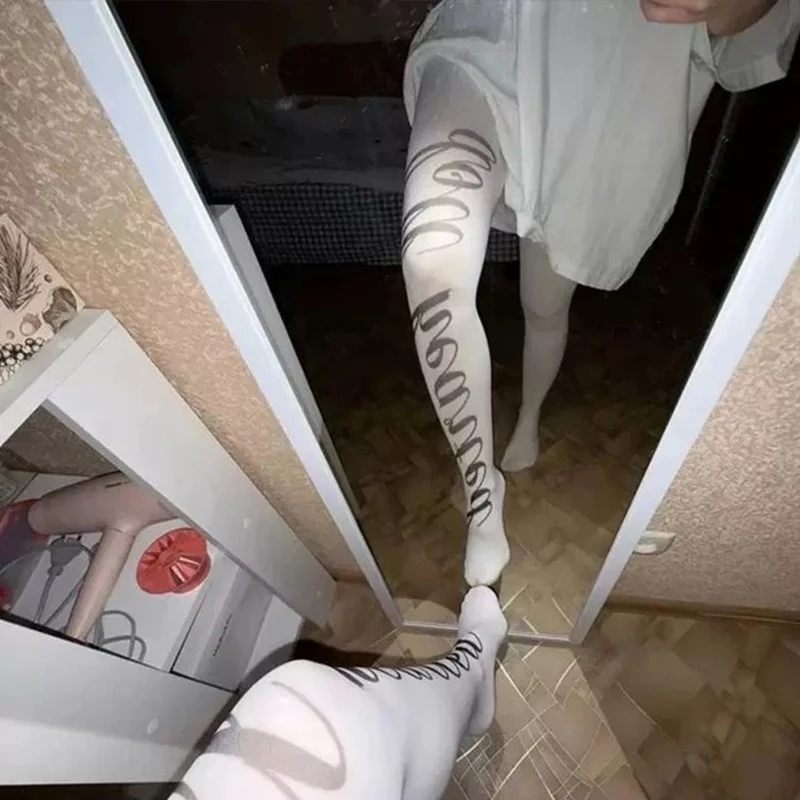 collants y2k imprimés à motif punk rock, bas sexy, chaussettes imprimées pour femmes, style doux et cool, collants japonais quatre saisons collants y2k imprimés à motif punk rock, bas sexy, chaussettes imprimées pour femmes, style doux et cool, collants japonais quatre saisons