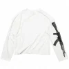 harajuku années 90 streetwear gothique bébé t shirt avec motif imprimé pistolet t shirt à manches longues emo fille coupe ajustée y2k kawaii haut tendance