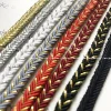 Ruban doré, argent, noir, blanc, rouge, gris de 6 mm avec tresses en relief, corde fine décorative, ruban à chevrons, accessoires pour la maison, sangle Ruban doré, argent, noir, blanc, rouge, gris de 6 mm avec tresses en relief, corde fine décorative, ruban à chevrons, accessoires pour la maison, sangle