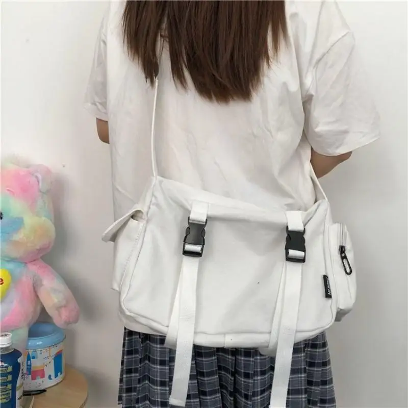 sac messager japonais harajuku pour femmes, sacs à bandoulière en toile de couleur unie pour étudiantes, sacs à main de grande capacité, sac à bandoulière sac messager japonais harajuku pour femmes, sacs à bandoulière en toile de couleur unie pour étudiantes, sacs à main de grande capacité, sac à bandoulière