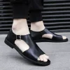 sandales d'été à semelle souple pour hommes, chaussures non ald, mode masculine, plage décontractée, plates, confortables, grande taille, sandales gladiateur rome