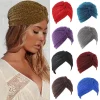 chapeaux hijabs pour femmes, turban musulman brillant, bandeau de sauna croisé, enveloppes de tête torsadées à nœud de style indien, écharpe de tête souple extensible, chapeau de sport