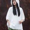 yasuk chemises décontractées d'été pour femmes, t shirts adt pull, cœur doux, sport, coton, lin, manteau de thé à capuche, solide, style chinois rétro
