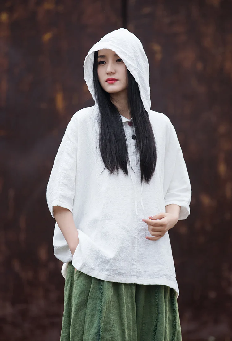 yasuk chemises décontractées d'été pour femmes, t shirts adt pull, cœur doux, sport, coton, lin, manteau de thé à capuche, solide, style chinois rétro yasuk chemises décontractées d'été pour femmes, t shirts adt pull, cœur doux, sport, coton, lin, manteau de thé à capuche, solide, style chinois rétro