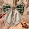 Pinces à cheveux avec nœud en tissu Vintage, Barrette en strass, pince de printemps, mode queue de cheval, épingles à cheveux pour femmes, accessoires pour cheveux