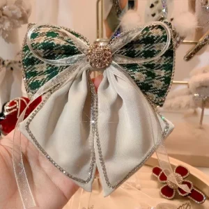 Pinces à cheveux avec nœud en tissu Vintage, Barrette en strass, pince de printemps, mode queue de cheval, épingles à cheveux pour femmes, accessoires pour cheveux
