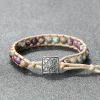 bracelet tressé réglable en pierre empereur violet naturel pour hommes et femmes, ultissée à la main, bijoux classiques, mode