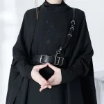 Harajuku – vestes noires gothiques Vintage pour femmes, manteaux Y2k, esthétique, ample, fermeture éclair, Streetwear Grunge, sans manches, haut fendu Harajuku – vestes noires gothiques Vintage pour femmes, manteaux Y2k, esthétique, ample, fermeture éclair, Streetwear Grunge, sans manches, haut fendu