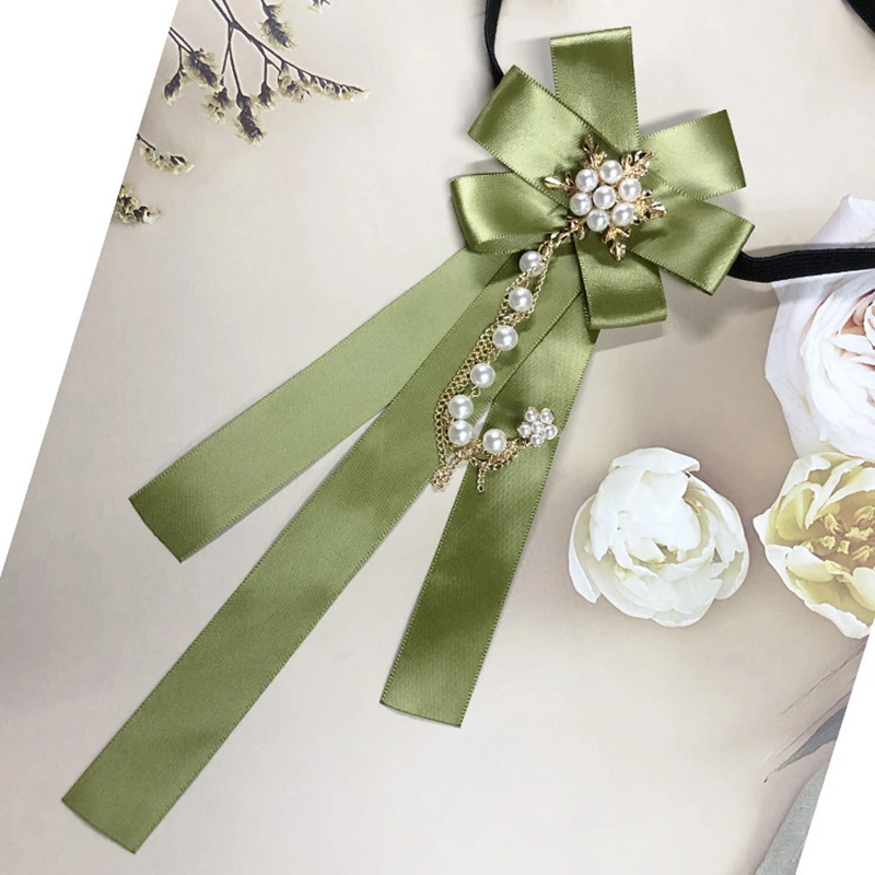 nouveau coréen nœuds papillon formel ruban cravates costume vert femmes nœud chemise strass broche réglable fête élégant papillon nouveau coréen nœuds papillon formel ruban cravates costume vert femmes nœud chemise strass broche réglable fête élégant papillon