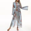 femmes taille cravate plage couvrir coupe ample kimono cardigan été protection uv léger pare soleil vêtements d'extérieur décontracté vêtements de plage