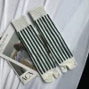 chaussettes de sport rayées en coton peigné coloré pour femmes, chaussettes tabi fendues, tube moyen japonais, mode rétro, harajuku