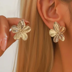 Boucles d&rsquo;oreilles populaires en alliage de fleurs pour femmes, accessoires de fête de Style rétro, cadeaux
