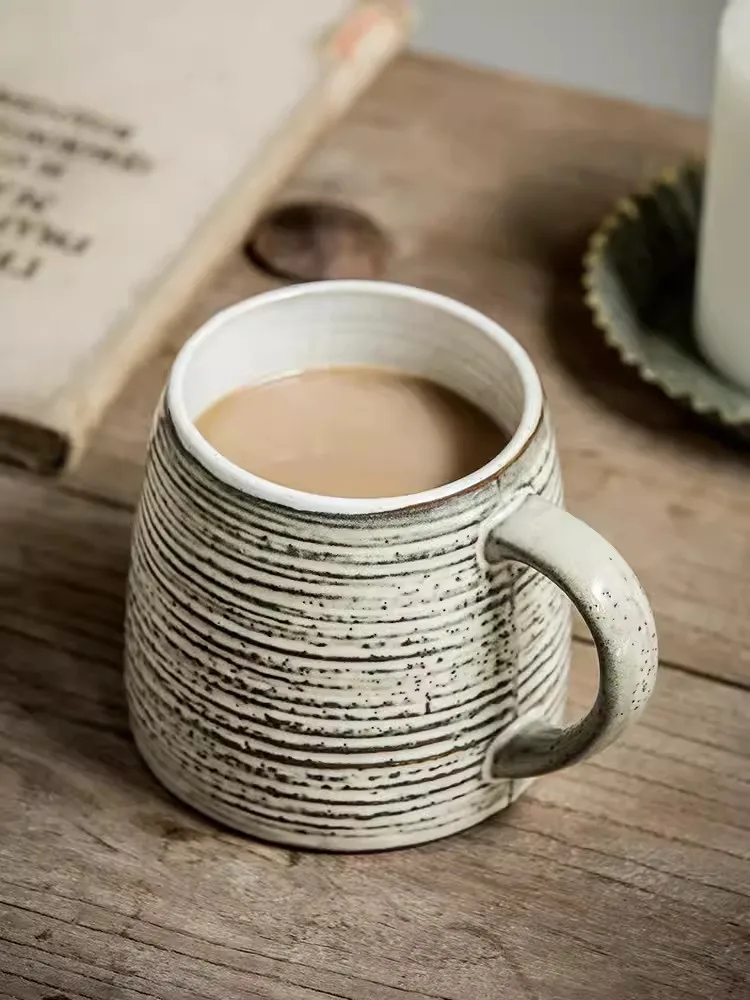 tasses japonaises à fil irrégulier, tasse à eau en céramique, grande capacité, tasses à café vintage tasses japonaises à fil irrégulier, tasse à eau en céramique, grande capacité, tasses à café vintage