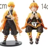 ensemble de figurines d'action demon slayer kimetsu no yaiba, kamado tanjirou agatsuma zenitsu nezuko, jouets modèles de guerrier en pvc