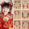 Ensemble d&rsquo;accessoires pour cheveux traditionnels chinois pour filles, bandeau de princesse avec fausses tresses, pinces à cheveux pour enfants, robe fantaisie de fête