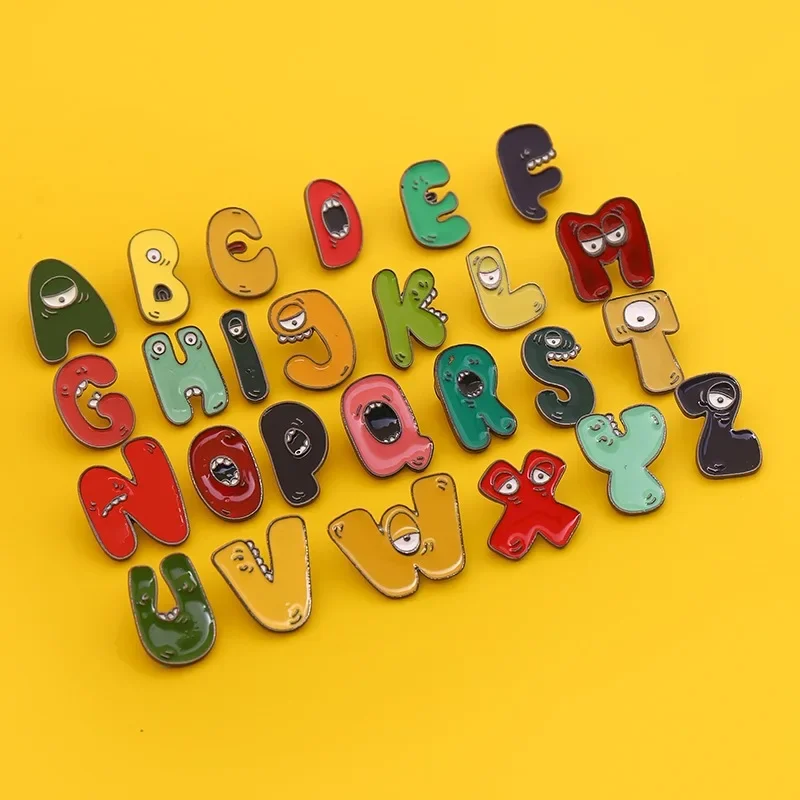 dessin animé lettres drôles broche 26 alphabet style japonais broches mignonnes a z enfants broche décor dessin animé lettres drôles broche 26 alphabet style japonais broches mignonnes a z enfants broche décor