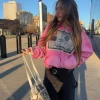 harajuku – sweat à capuche ample avec motif de portrait imprimé pour femmes, fermeture éclair, mode rétro, coton chaud, vêtements y2k pour hommes, streetwear décontracté