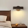 applique murale japonaise en bois, pour chambre principale, chevet, salon, hôtel, bar, éclairage intérieur led, décoration rotative en bois