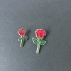 broches décoratives en métal rose rouge, pour documents dorés, à la mode, pour vêtements, sac à crayons, ornements