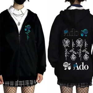 Ado World Tour 2025 Hibana sweat à capuche avec fermeture éclair hommes femmes vêtements mode Style japonais Streetwear unisexe décontracté polaire veste zippée Ado World Tour 2025 Hibana sweat à capuche avec fermeture éclair hommes femmes vêtements mode Style japonais Streetwear unisexe décontracté polaire veste zippée