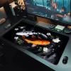 tapis de souris japonais koi fish art, pour ordinateur portable, bureau, grand tapis de souris de jeu, fond en caoutchouc, tapis de bureau antidérapant 900x400