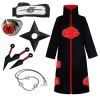 animeninja cosplay costume akatsuki cosplay ninja uchiha itachi red cloud everak robe everak sauna band props halloween everthe