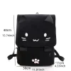 sac de livre grande capacité chat 3d japonais, sac à dos fille dessin animé, sacs à dos pour femmes