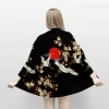 Samouraï grue Style japonais Kimono Haori hommes femmes Cardigan Dragon chinois vêtements traditionnels japonais vêtements asiatiques