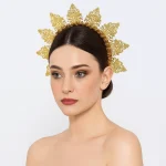Vintage fleur déesse Halo bandeau soleil strass femmes bandeau exagéré Aureole Festival traditionnel cerceau de cheveux Cosplay