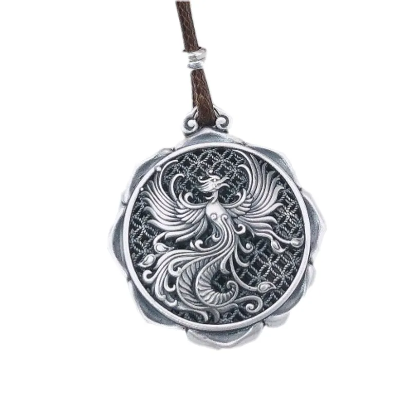bocai collier pendentif paon de style ethnique pour femme, accessoires de bijoux en argent s925, rétro, phénix, chimsweater, nouveau bocai collier pendentif paon de style ethnique pour femme, accessoires de bijoux en argent s925, rétro, phénix, chimsweater, nouveau
