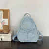 sac à main à nœud de style coréen, sac à dos en nylon de couleur unie, grande capacité, sac à bandoulière froissé, voyage