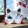 masque de cosplay demi masque fait à la main, masque de chat japonais, style japonais pour spectacles sur scène, anime cosplay