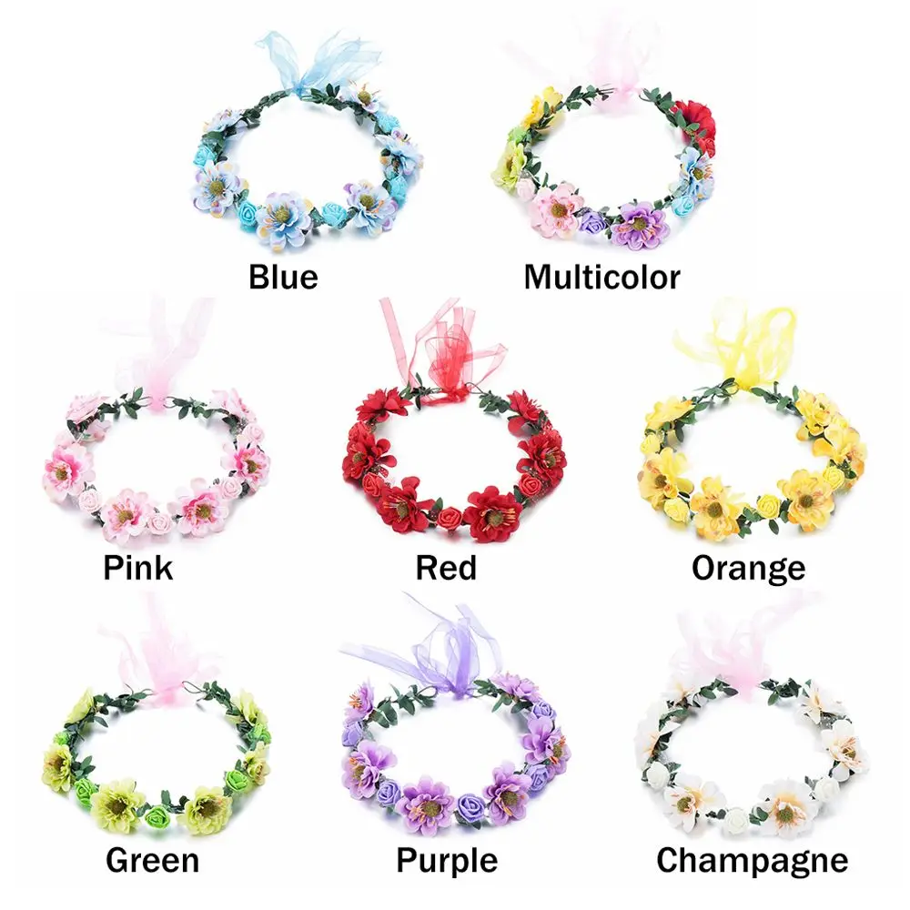 femmes fleurs feuilles bandeaux accessoires de mariage rose fleur couronne bohême guirlande filles couronne florale mariée halo casque femmes fleurs feuilles bandeaux accessoires de mariage rose fleur couronne bohême guirlande filles couronne florale mariée halo casque