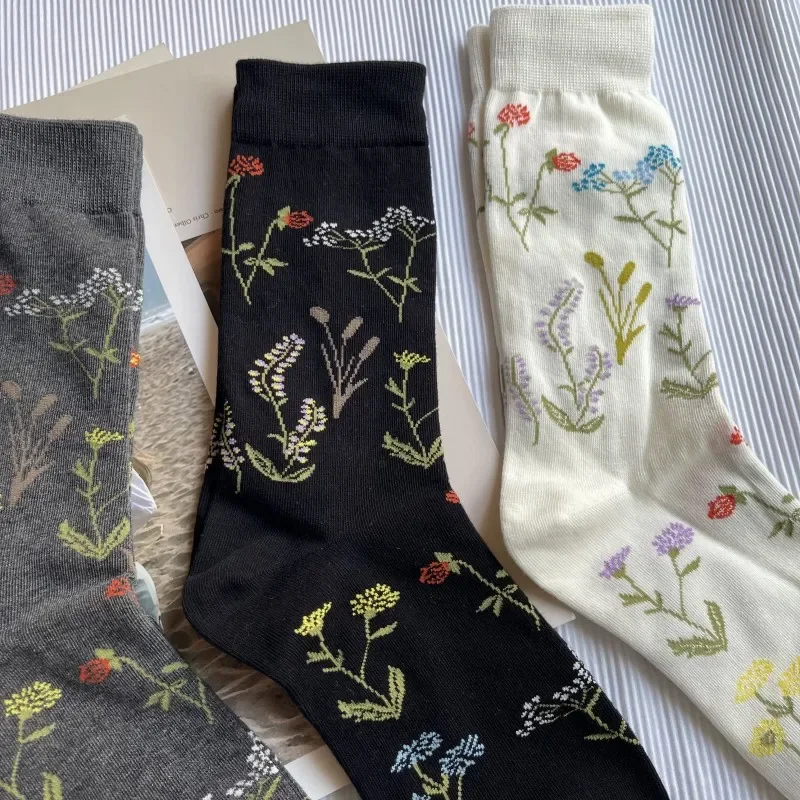 chaussettes en coton peigné pour femmes, élégantes, rétro, mignonnes, bout fendu, motifs floraux végétaux, doux, deux orteils, japonais, harajuku, tabi sox chaussettes en coton peigné pour femmes, élégantes, rétro, mignonnes, bout fendu, motifs floraux végétaux, doux, deux orteils, japonais, harajuku, tabi sox